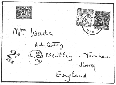 1931 B.P. Written Postage Due Cover
