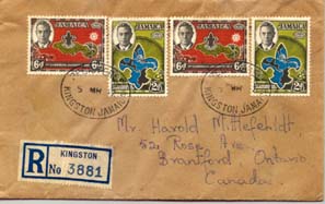 Jamaica Registered Cover 1952