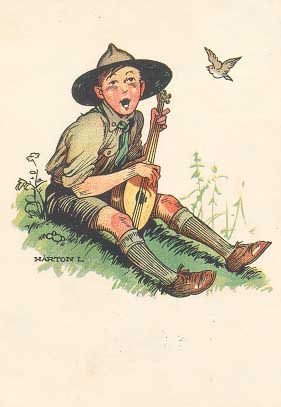 Scout Playing a Mandolin