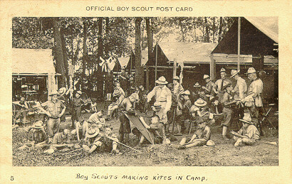 #5 - Boy Scouts Making Kites in Camp