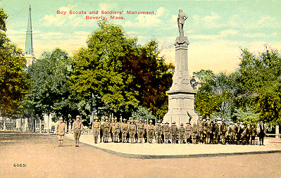 Boy Scouts at Soldiers' Monument - Beverly, Mass.