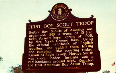 Marker Commemorating 'First' Boy Scout Troop