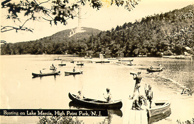 Boating on Lake Marcia, High Point Park - Real Photo