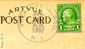 1937 Treasure Island Four-Bar Handcancel