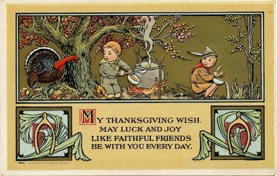 1912 Thanksgiving postcard from the Bon Ton Art Co.