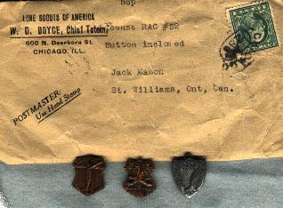 Lone Scout Envelope with Pins